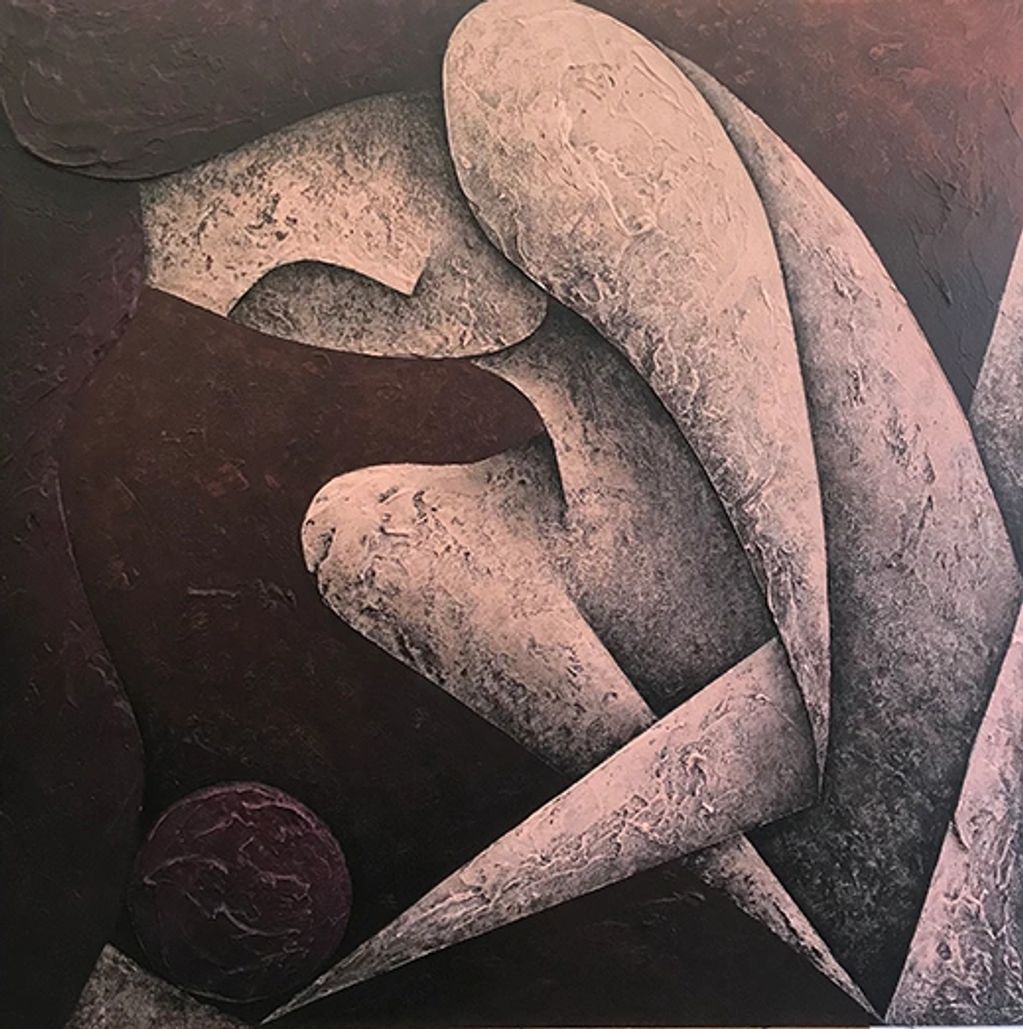 abstract nude figure blush tones forms