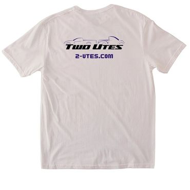 Two Utes big logo with website on back sample