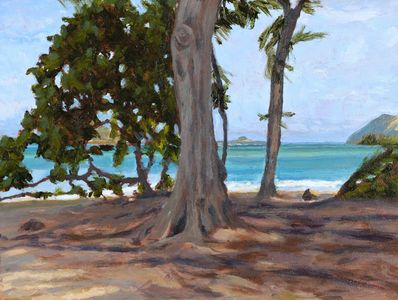 Waimanalo Beach, 2022, Acrylic on wood