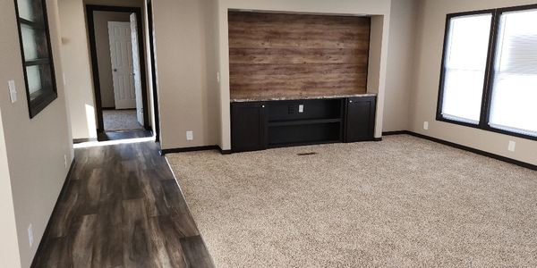 seamless carpet in a mobile home