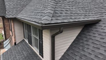 seamless gutter system installed on new home