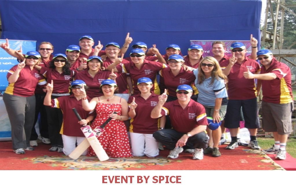 Friendly cricket match event organised by Spice Travel with players posing for a photo