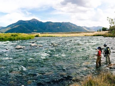 Fly Fishing guide Jake Schilling, Madison River near Raynolds Pass, Montana.