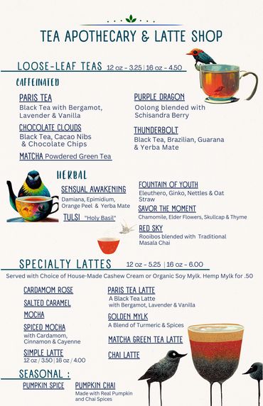 Tea, coffee, and lattes