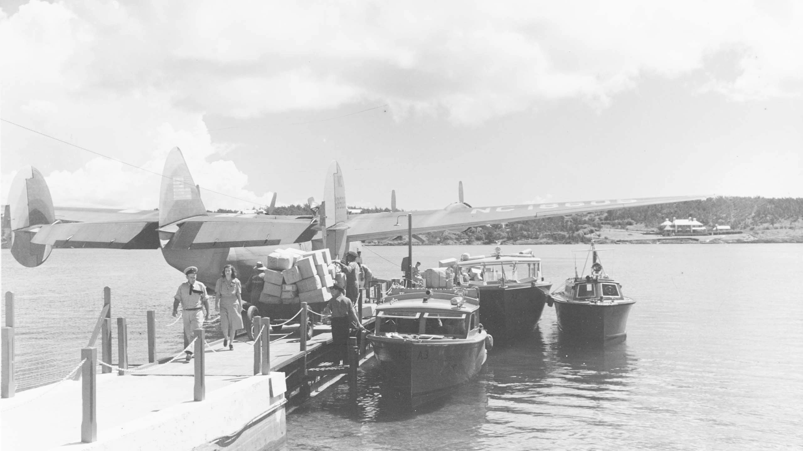 A Pan Am B-314 flying boat, c. 1940.