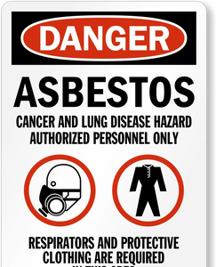 Asbestos warning sign