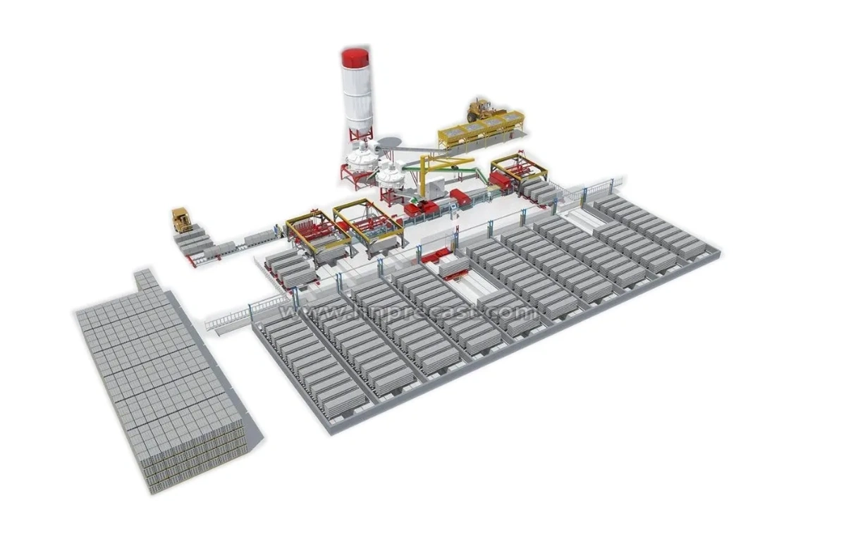 precast wall panel extrusion production line flow chart