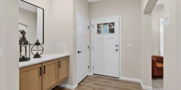 Walk-in pantry with ample shelving and storage space
