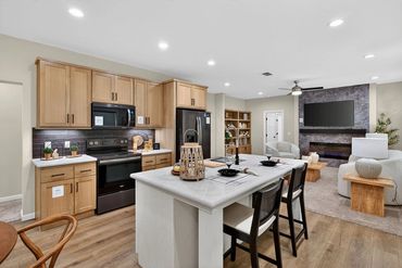 Kitchen storage solutions with walk-in pantry access