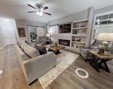 Interior of Champion home with upgraded cabinets and open floor plan