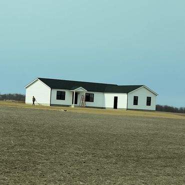 Manufactured home kitchen with island and open floor plan