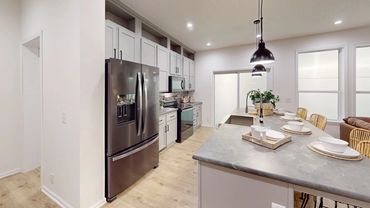 Aerial view of newly placed manufactured homes in Indiana.