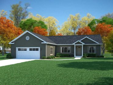 Satisfied family enjoys their Fahl Homes modular home and site-built garage.