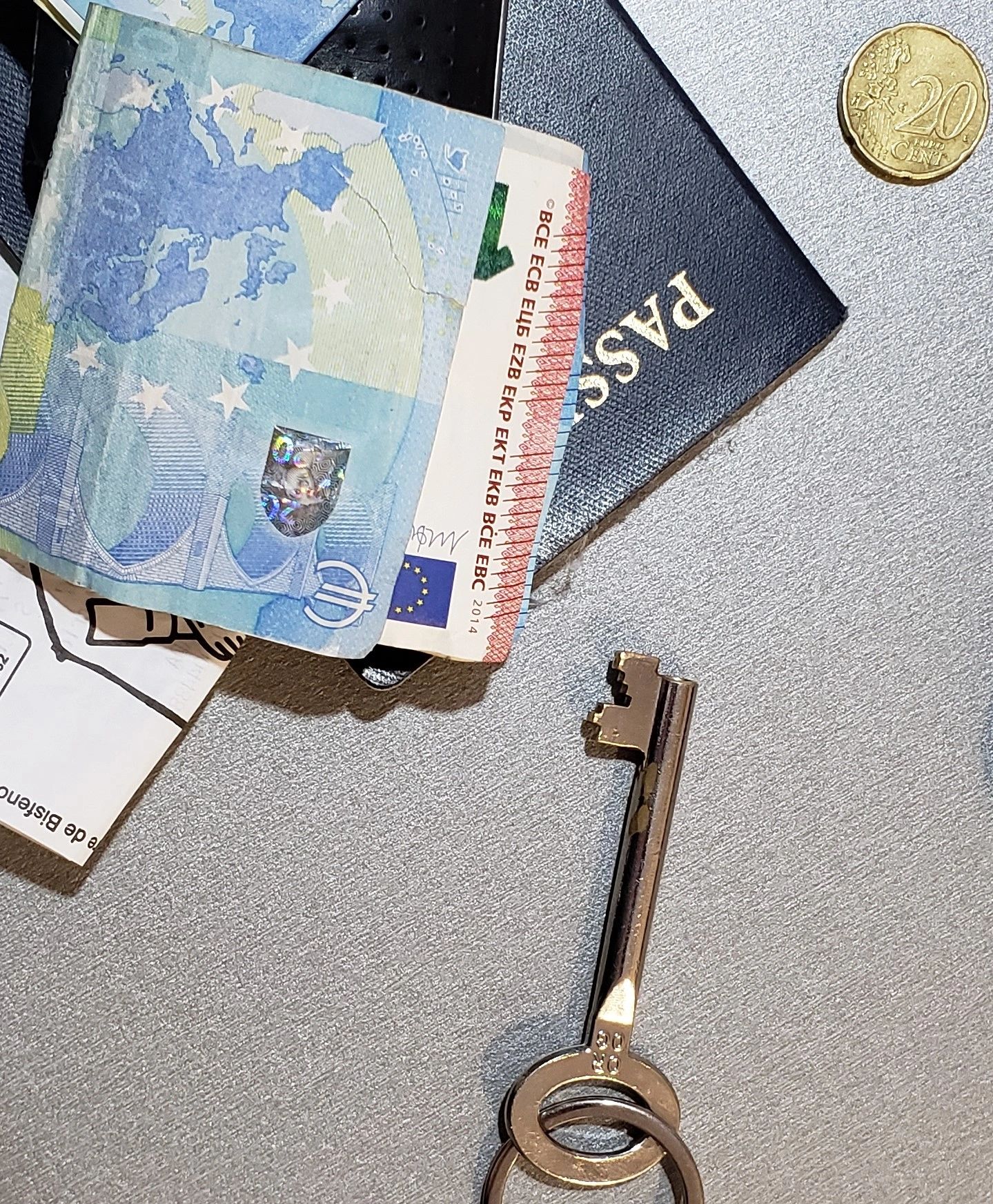 Passport, Euros, Barcelona Airbnb