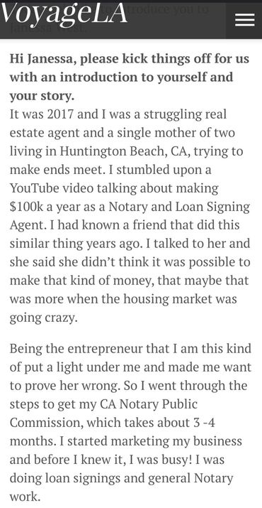 MobileOCNotary as featured in VoyageLA, voyagela.com talks about Mobile OC Notary Community Highligh