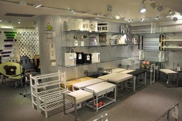 Aking Trading show room in Taipei City, Taiwan. Shoe rack and magazine rack category.