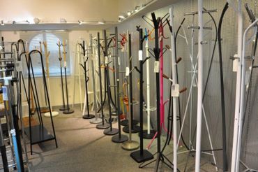 Aking Trading show room in Taipei City, Taiwan. Hallway cloth hanger stand category.