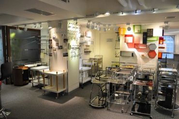 Aking Trading show room in Taipei City, Taiwan. Home serving trolley carts category.