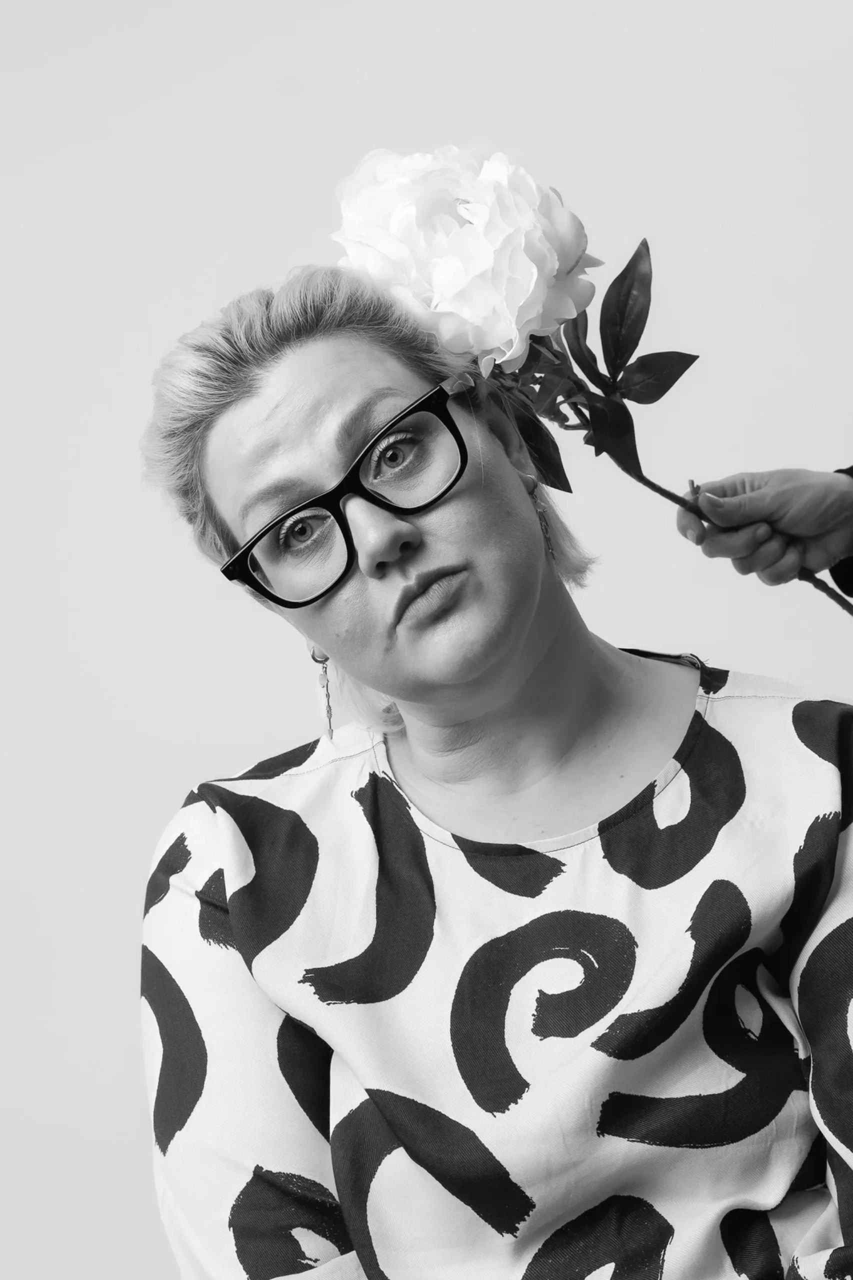 Tanya Sennikova, tech career coach based in Berlin, black and white portrait