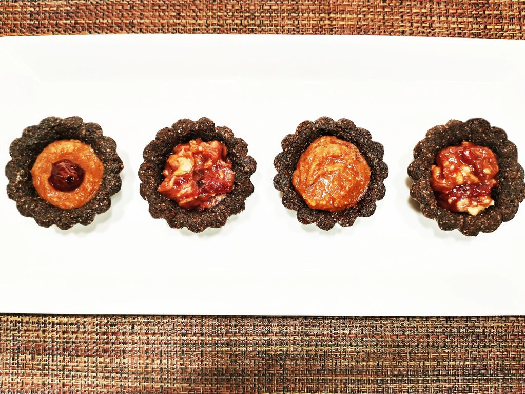 Almond Butter and Jelly Carob Tarts