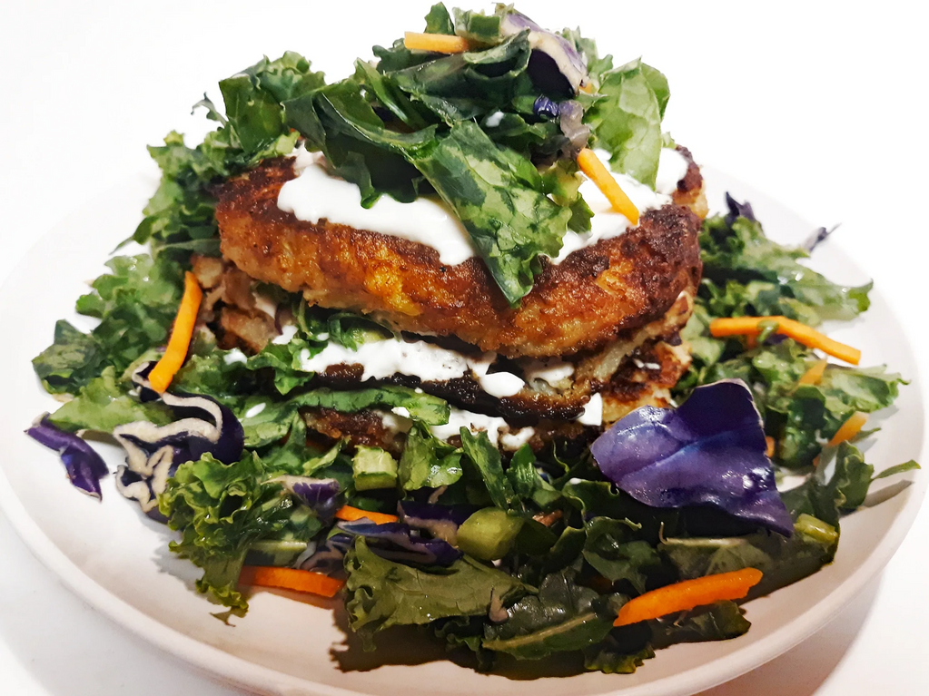 Cauliflower and Cabbage Cakes