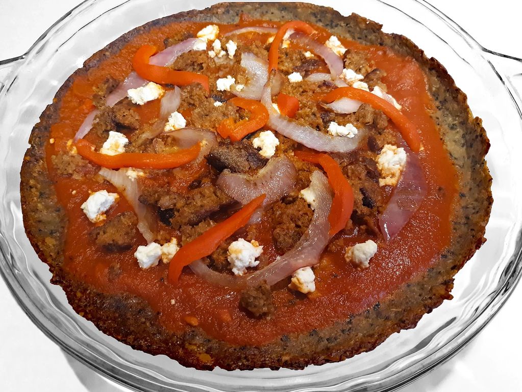 Vegan Sausage Pizza with Cauliflower Crust