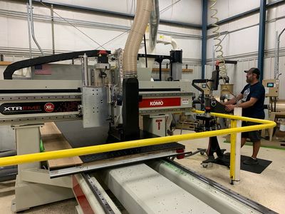 CNC router in plastic fabrication shop in Minnesota