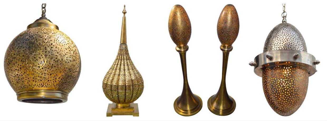 Hand-engraved Moroccan brass light pendants, Moroccan lantern & lamps sourced directly from Morocco.