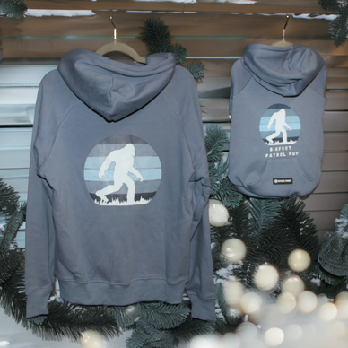 Slate Blue Northwest Bigfoot design fr humans and dogs