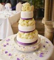 3 Tier wedding cake with fresh flowers