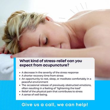 Acupuncture relieves stress.