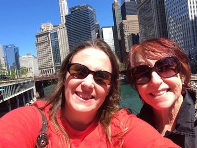 Selfie of Kara and Susan in Chicago 