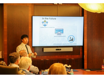 Carlos Morales pitching a digital agritourism project in Charleston, South Carolina.