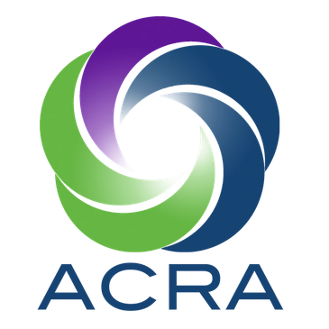 Colorful circular ACRA logo with blue, green, and purple segments.