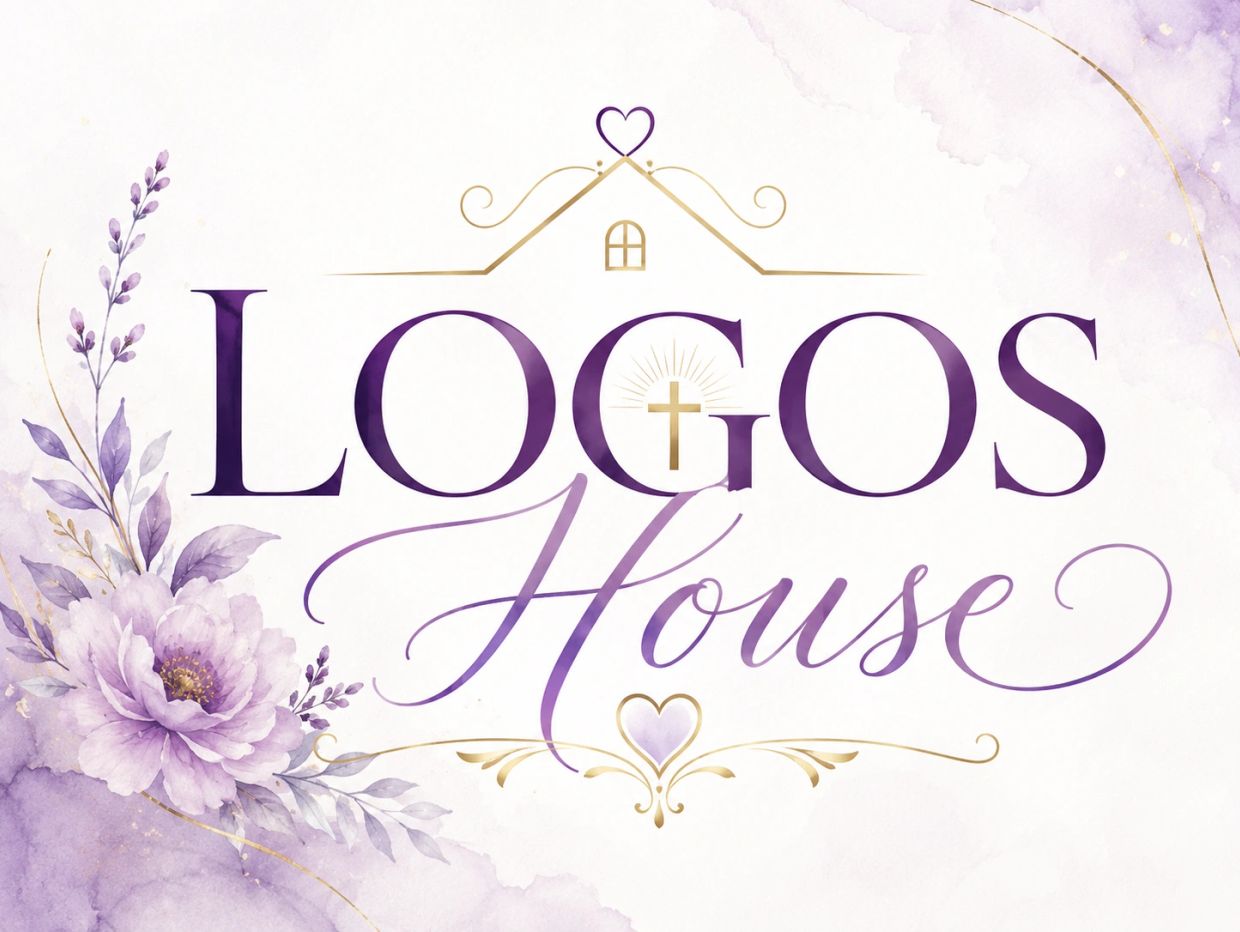Elegant Logos House design with floral and religious elements.