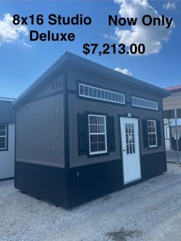 8x16 Studio Deluxe shed for $7,213.