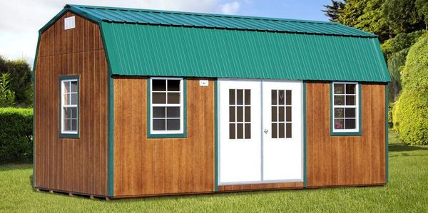 Storage Shed Mini Barn with Windows and Doors