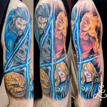 fantastic four tattoo, comic book tattoo, denver tattoo, lakewood tattoo, colorado tattoo