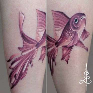 koi fish tattoo, goldfish tattoo, denver tattoo, lakewood tattoo, colorado tattoo