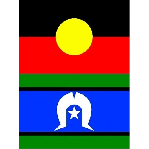 Two distinct horizontal flags with symbolic designs and colors.