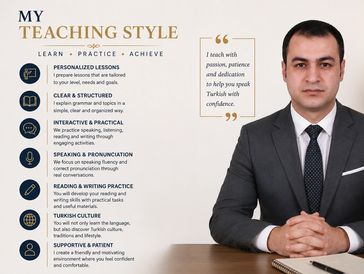 Professional portrait of a teacher with a teaching style overview.
