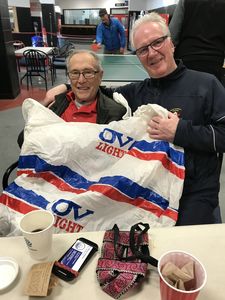 Buddy Noon bought the sweater used for this award at a garage sale for $1.