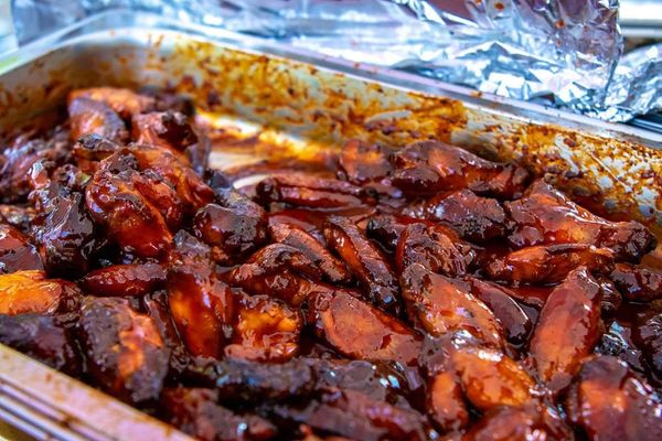 smoked wings, glazed wings, wings, grilled wings