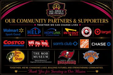 We're grateful for the incredible businesses and organizations that support All About The People Fou