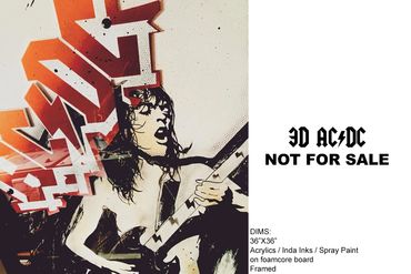 "AC/DC"-legend, ANGUS YOUNG Pop Art by EeriePop founder, Ajax Garcia in 2024