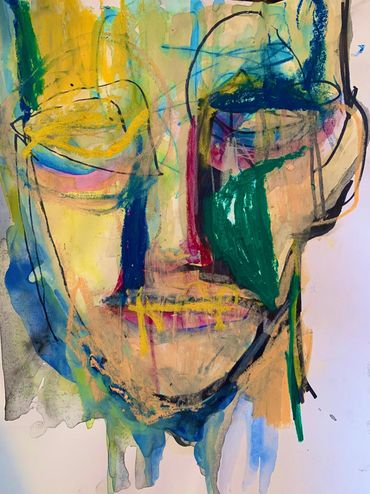Untitled abstract face by artist Russell frantom  2021