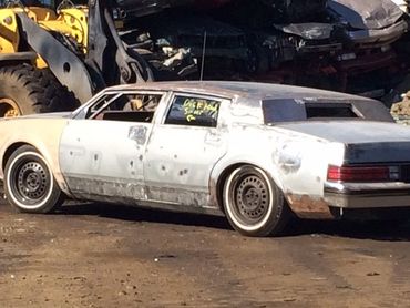 Classic junk car junk yard