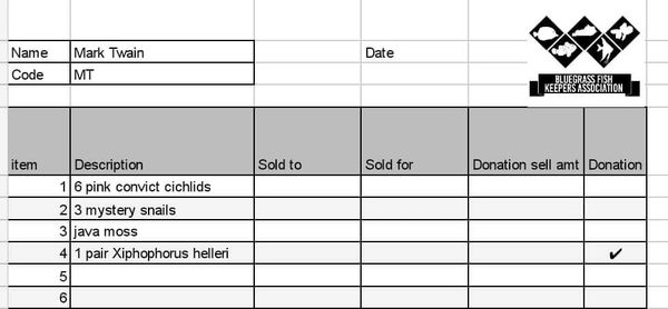 Auction form example