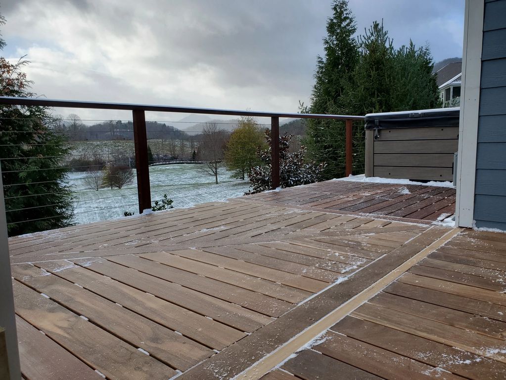 Ipe deck addition in Leicester, NC by WNC Decks and a deck contractor near me.