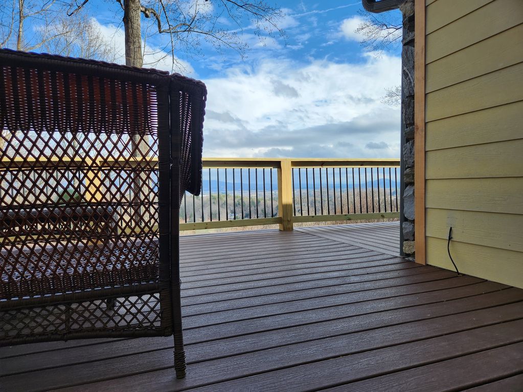 Custom deck railing in Mills River, NC.